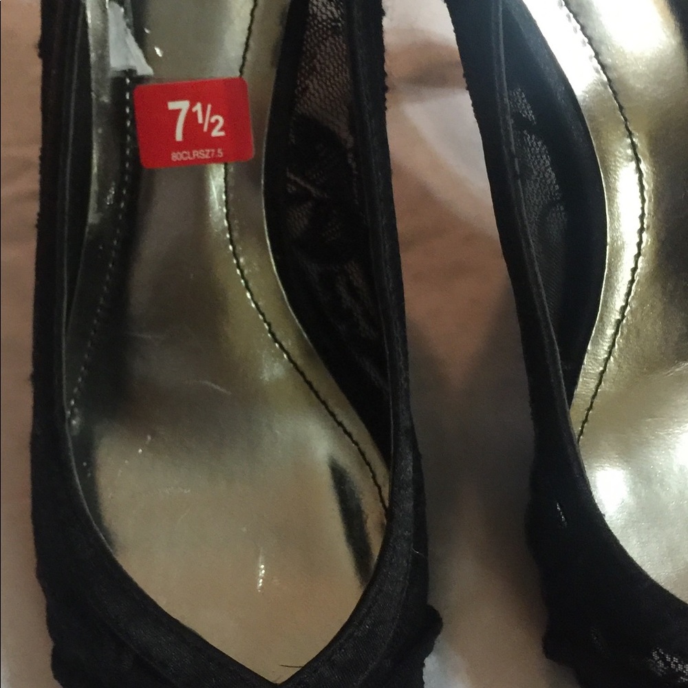 STYLE&co. 7 1/2 Lace Black Cute Heels